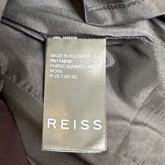 REISS Mora Fitted Pencil Midi Dress with Cap Sleeve Grape Size 6 - Picture 11 of 15